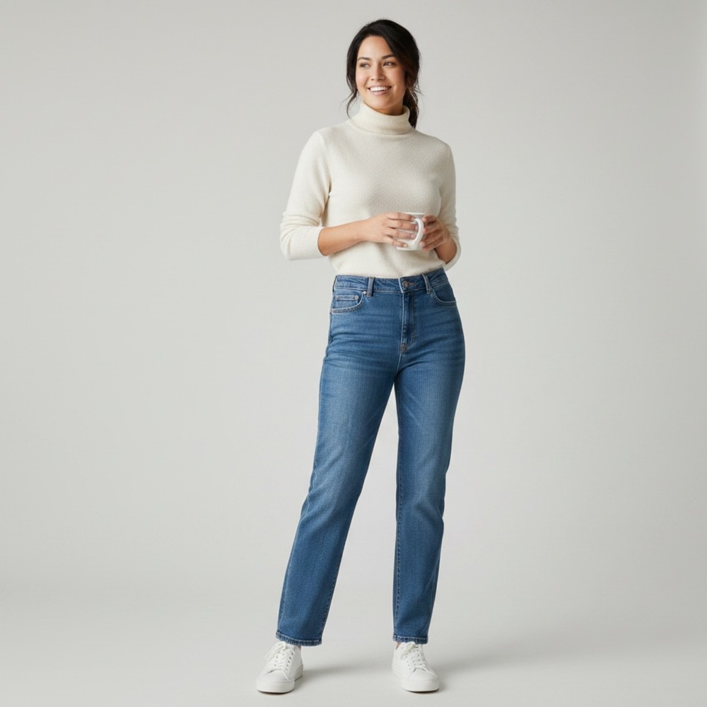 J.Crew Classic Straight Leg Jeans Medium Wash High Rise Size 29 BA665 Blue